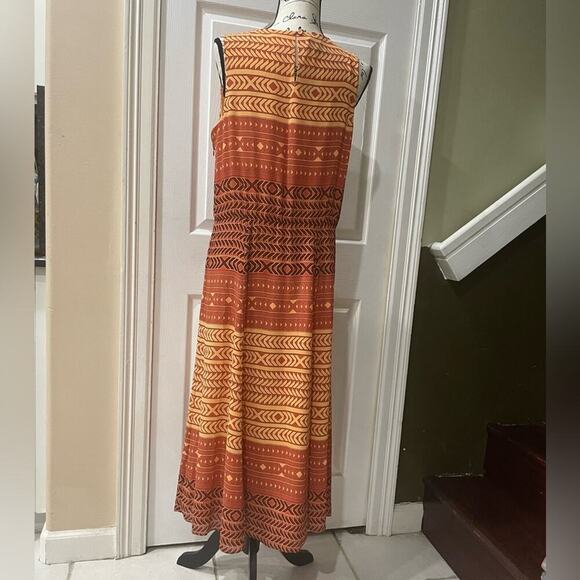 PENDLETON MAXI DRESS SLEEVELESS ORANGE GRIDS  BOARDWALK SIZE 12 AESTHETIC CORE - Picture 9 of 11